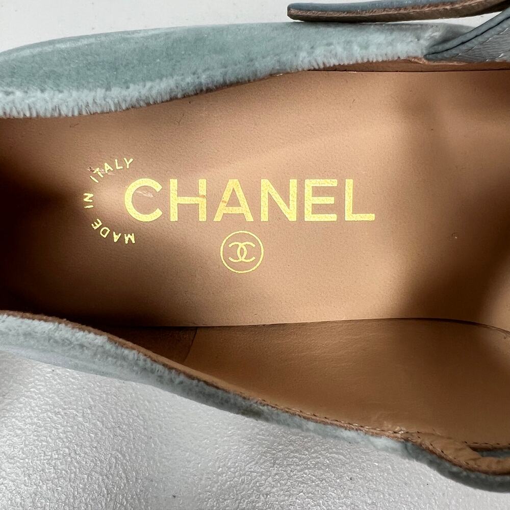 Chanel Velvet Ballet Flats Bow Métiers d'Art Size 38.5 - Picture 10 of 13